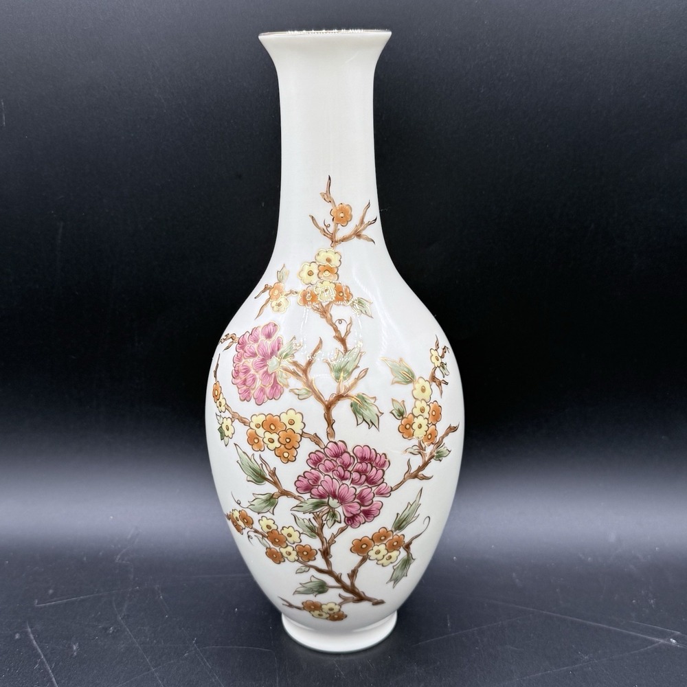 Zsolnay Vase with Flower Decor - Signed 10 Inch Tall